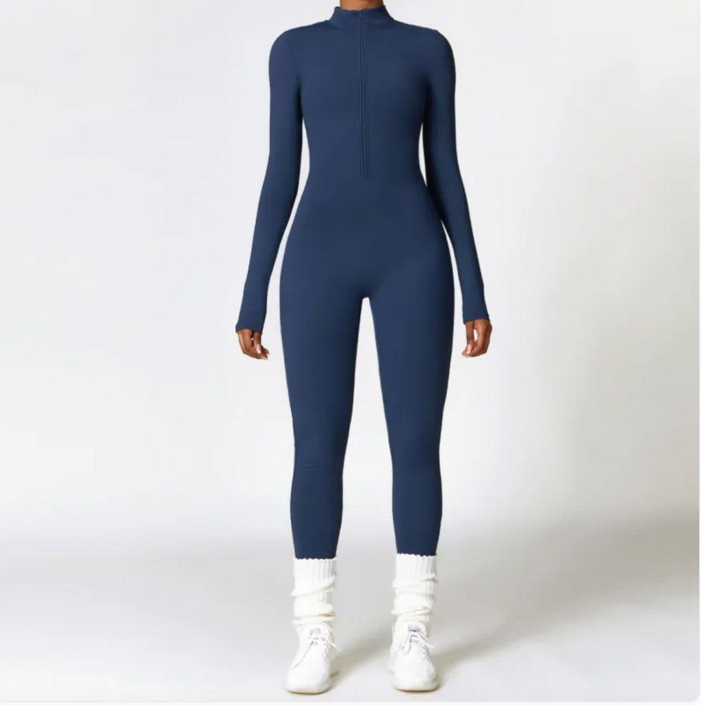 Women's Warm Zipper Yoga Jumpsuit